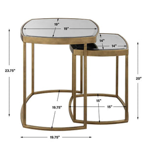   Beveled Mirror Nesting Side Tables (2) | Oroa.com