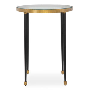   Gold Rimmed Glass Side Table | Oroa.com