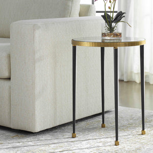   Gold Rimmed Glass Side Table | Oroa.com