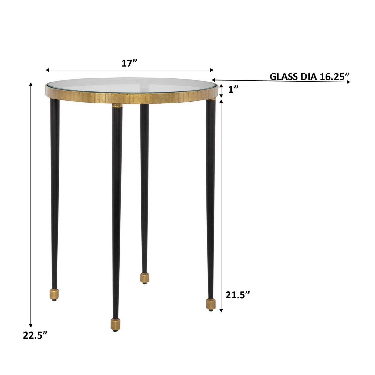   Gold Rimmed Glass Side Table | Oroa.com