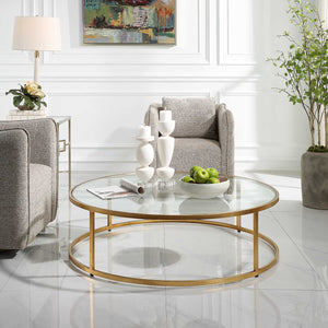   Gold Framed Glass Coffee Table | Oroa.com