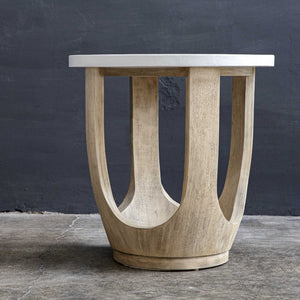   White Limestone Side Table | Oroa.com