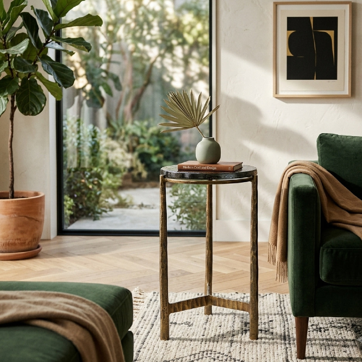   Round Glass Indoor/Outdoor Accent Table | Oroa.com
