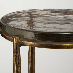   Round Glass Indoor/Outdoor Accent Table | Oroa.com