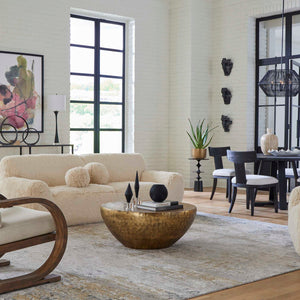   Antique Gold Round Coffee Table | Oroa.com