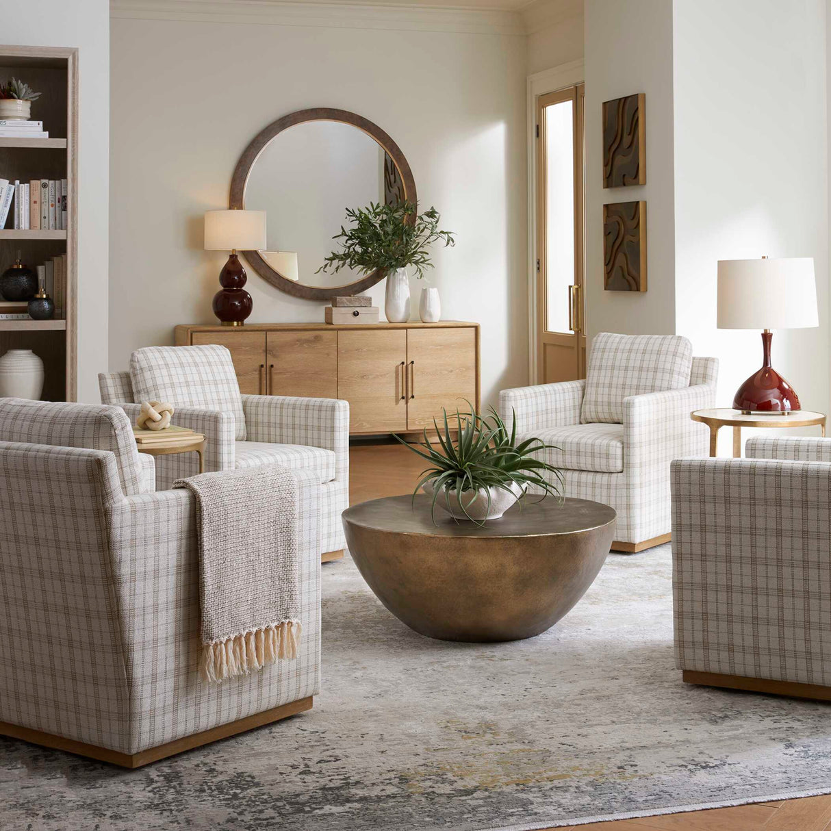   Antique Gold Round Coffee Table | Oroa.com