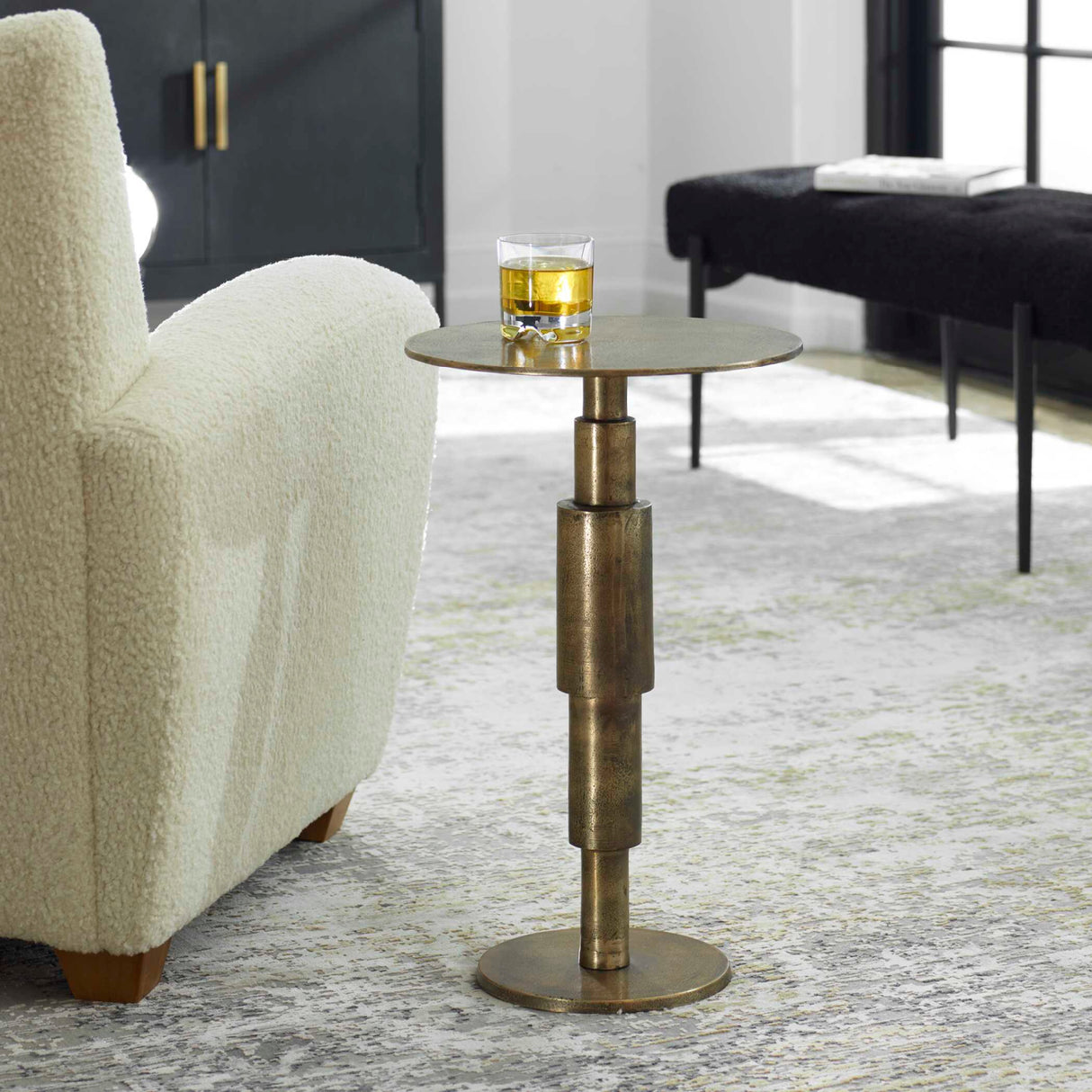   Antique Gold Accent Table | Oroa.com