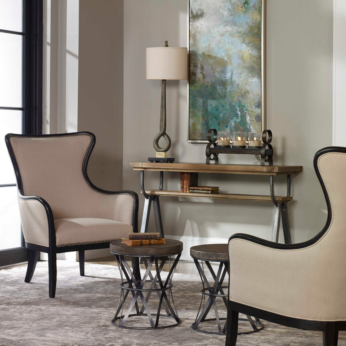   Nail Trimmed Wingback Accent Chair | Oroa.com
