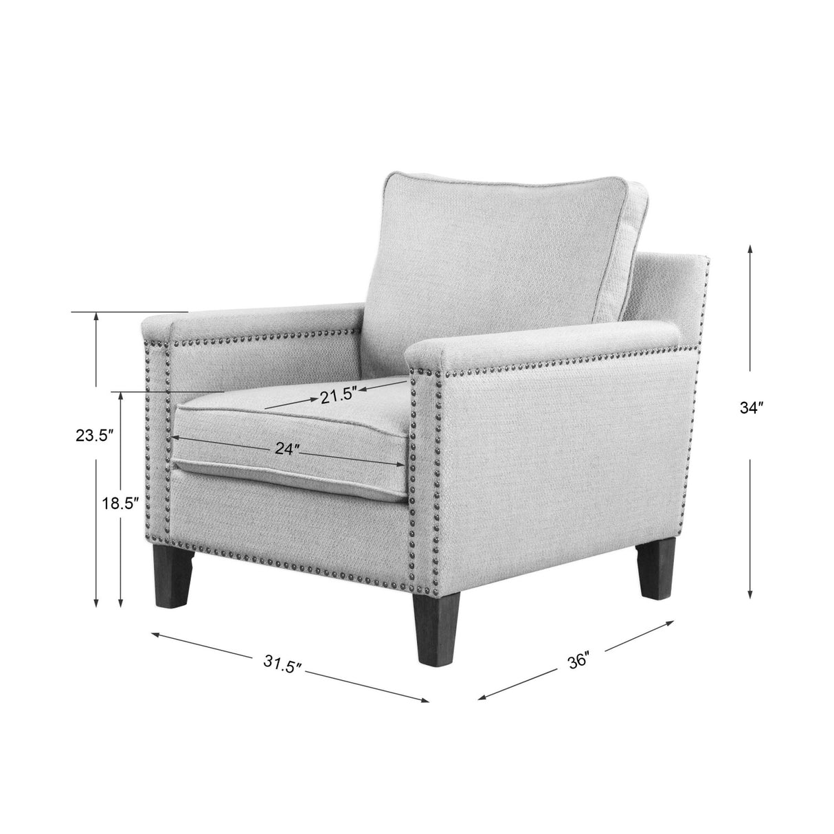   Blue Nail Trimmed Accent Chair | Oroa.com