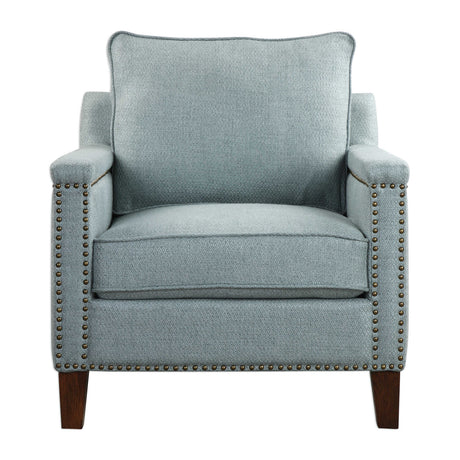   Modern European furniture - Blue Nail Trimmed Accent Chair - www.oroa.com | Oroa.com
