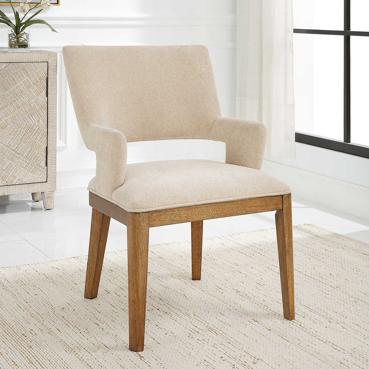   Cream Open-Back Dining Chair | Oroa.com