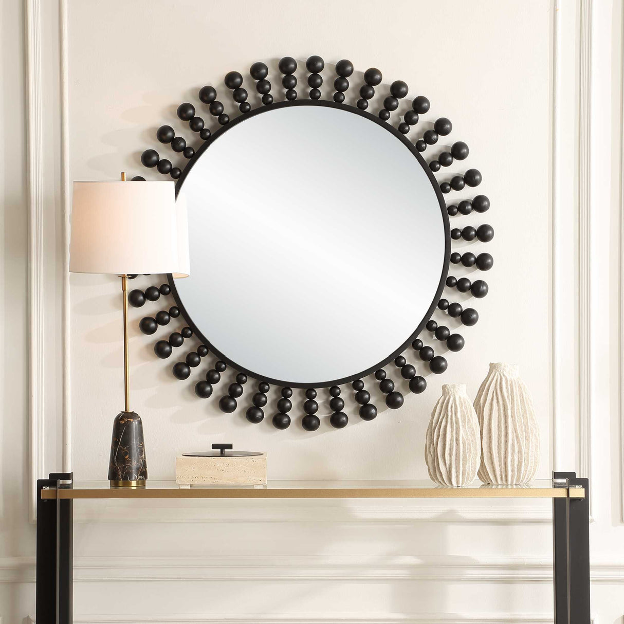   White Sheepskin Swivel Ottoman | Oroa.com