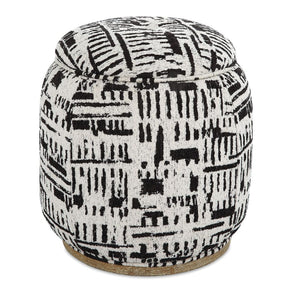   Black Patterned Storage Ottoman | Oroa.com