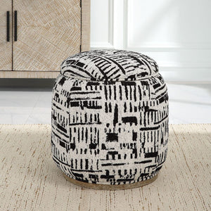   Black Patterned Storage Ottoman | Oroa.com