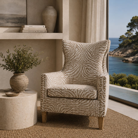   Wingback Beige Lounge Armchair | Oroa.com