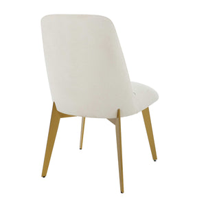   White Fabric Minimalist Dining Chair | Oroa.com