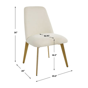   White Fabric Minimalist Dining Chair | Oroa.com