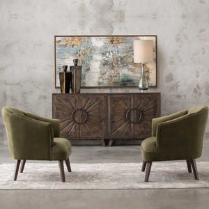   Green Velvet Welted Accent Chair | Oroa.com