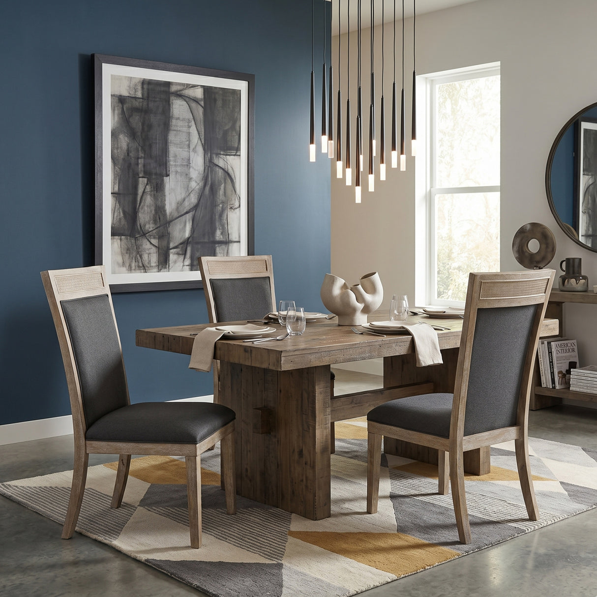   Rustic Gray Fabric Dining Chair | Oroa.com
