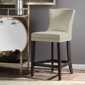   White Leather Inspired Counter Stool | Oroa.com
