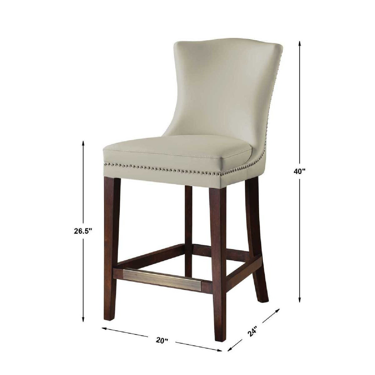  White Leather Inspired Counter Stool | Oroa.com