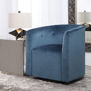   Blue Velvet Swivel Chair | Oroa.com