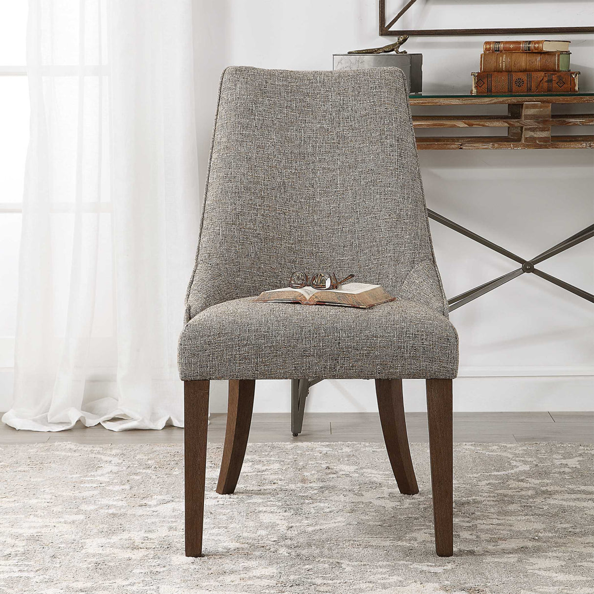   Earth-Toned Fabric Lounge Chair | Oroa.com