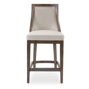   Beige Leather Counter Stool | Oroa.com