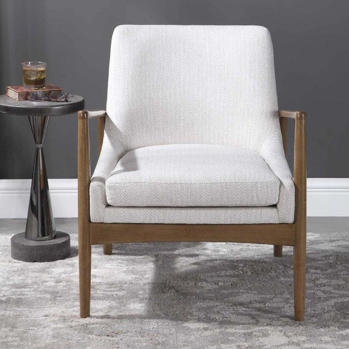  White Fabric Scandinavian Accent Chair | Oroa.com