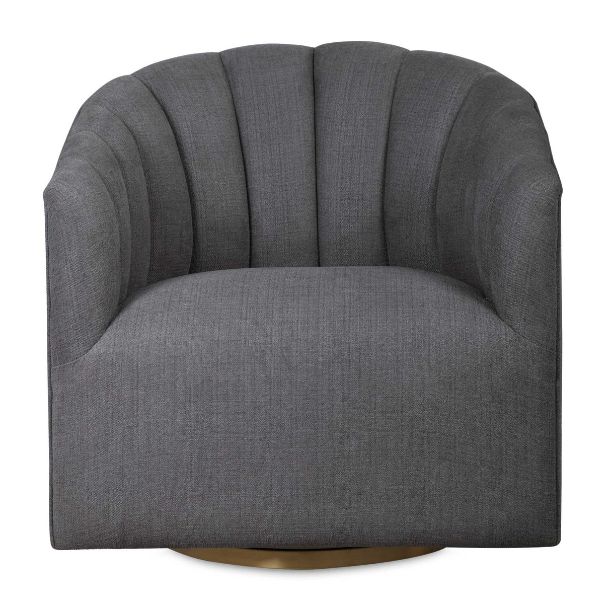   Gray Channel-Tufted Swivel Chair | Oroa.com
