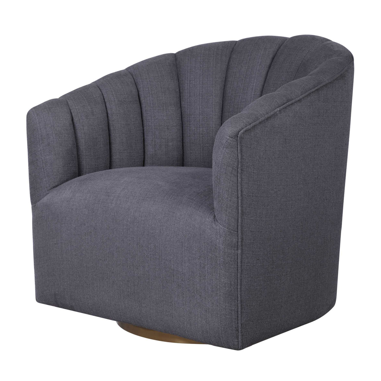   Gray Channel-Tufted Swivel Chair | Oroa.com