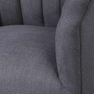   Gray Channel-Tufted Swivel Chair | Oroa.com