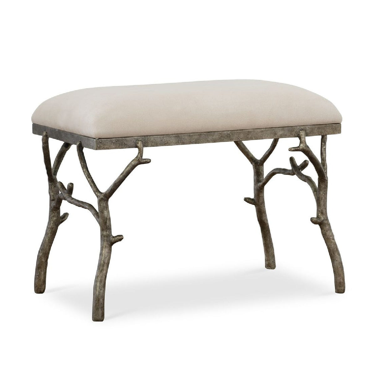   Silver Framed White Bench S | Oroa.com
