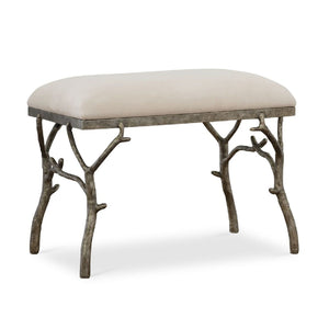   Silver Framed White Bench S | Oroa.com