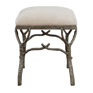   Silver Framed White Bench S | Oroa.com