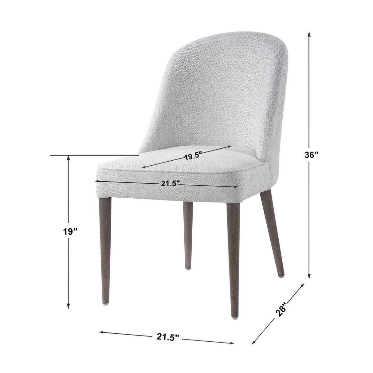   White Fabric Dining Chairs (2) | Oroa.com