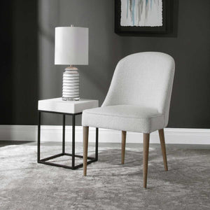   White Fabric Dining Chairs (2) | Oroa.com