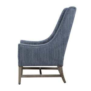   Blue Stripes High-Back Accent Chair | Oroa.com