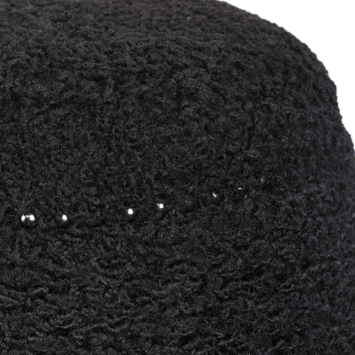   Black Shearling Ottoman | Oroa.com