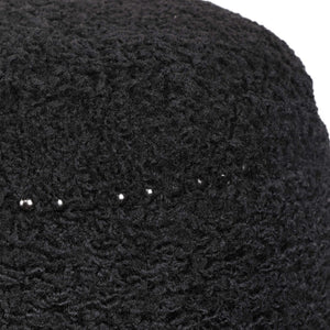   Black Shearling Ottoman | Oroa.com