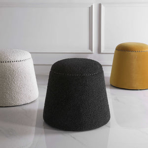   Black Shearling Ottoman | Oroa.com