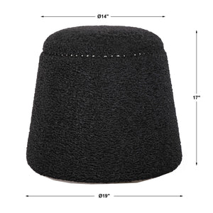   Black Shearling Ottoman | Oroa.com