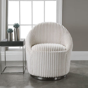   Fluted Chenille Swivel Chair | Oroa.com