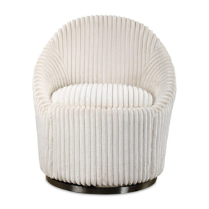   Fluted Chenille Swivel Chair | Oroa.com