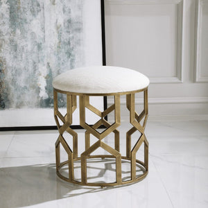   Gold Openwork Accent Stool | Oroa.com