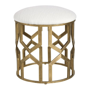   Gold Openwork Accent Stool | Oroa.com