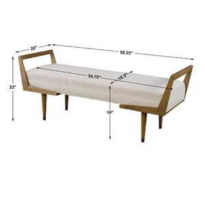   Tufted Beige Fabric Bench | Oroa.com