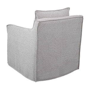   Gray Boucle Slipcover Swivel Chair | Oroa.com