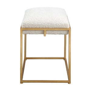   Gold Framed Shearling Bench | Oroa.com