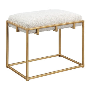   Gold Framed Shearling Bench | Oroa.com